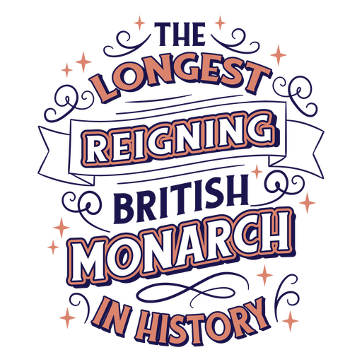 O monarca britânico com reinado mais longo da história Desenho PNG