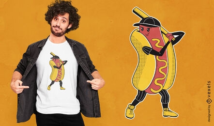 Hot-Dog-Baseball-T-Shirt-Design