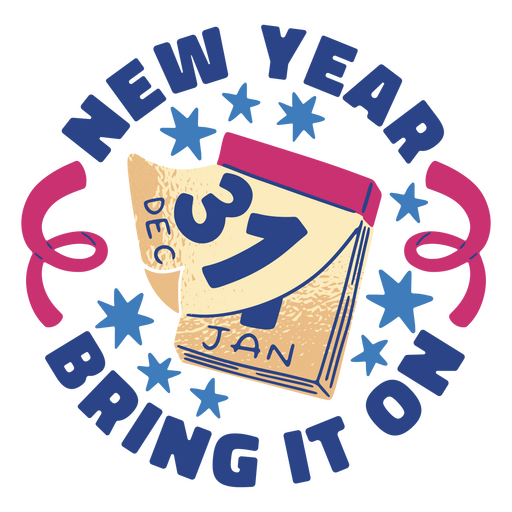 New year bring it on quote design PNG Design