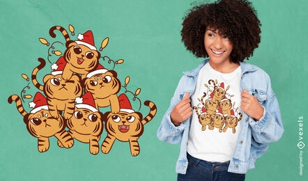 Christmas tigers t-shirt design