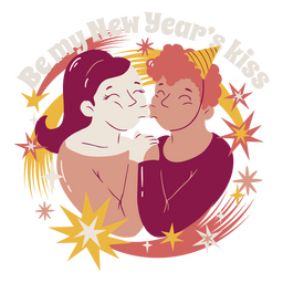 Sé mi cita de beso de año nuevo Diseño PNG