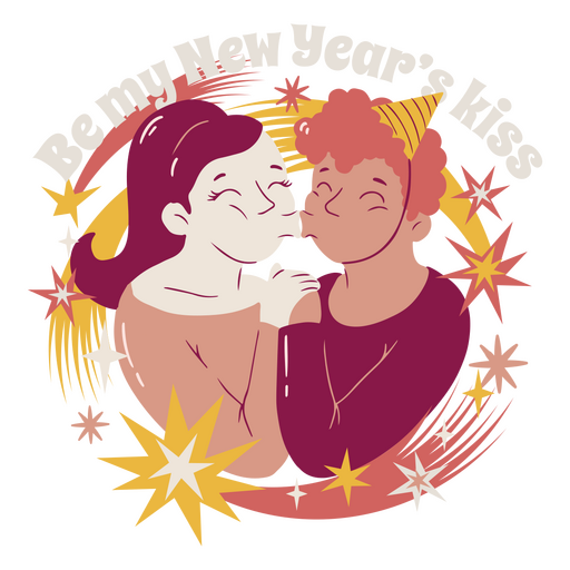 Be my New Year kiss quote PNG Design