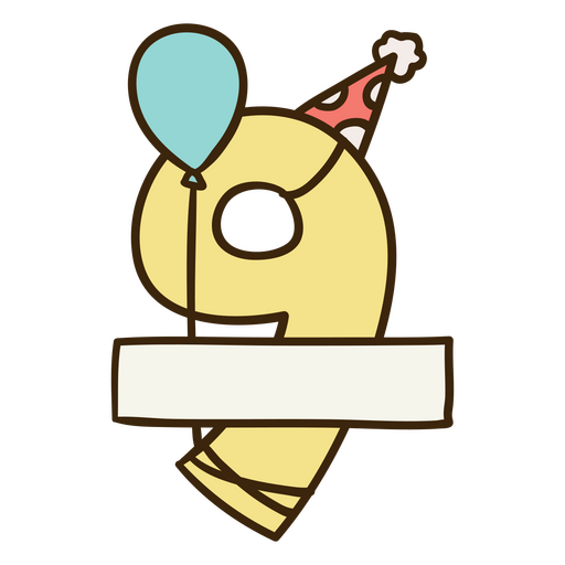 9th birthday celebration PNG Design