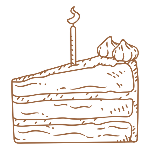 Torta vintage coronada con una vela Diseño PNG