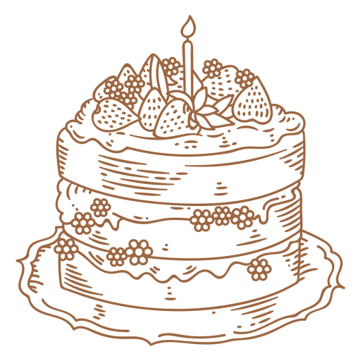 Stunningly decorated vintage cake  PNG Design