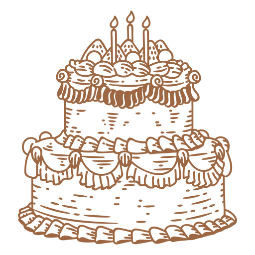 Elegant vintage cake adorned with intricate details PNG Design
