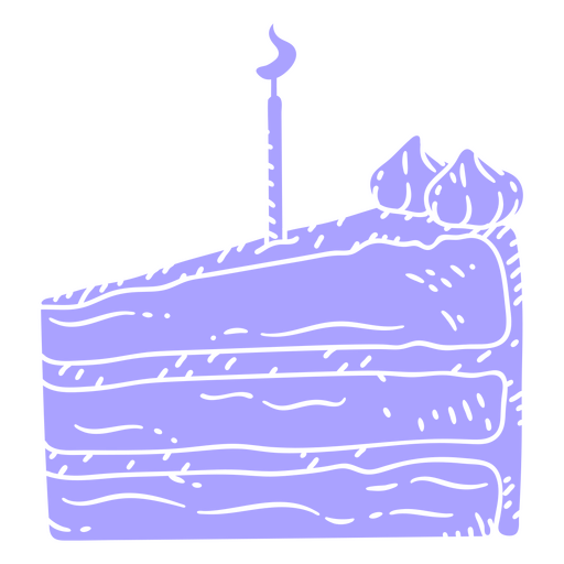 Viktorianischer Stückkuchen mit einer Kerze PNG-Design
