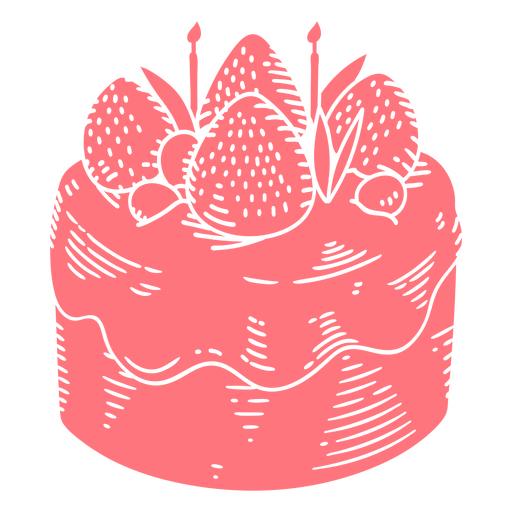 Victorian cake topped with strawberries PNG Design