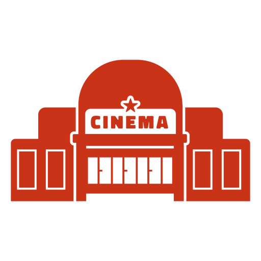 Icono de fachada de cine rojo Diseño PNG