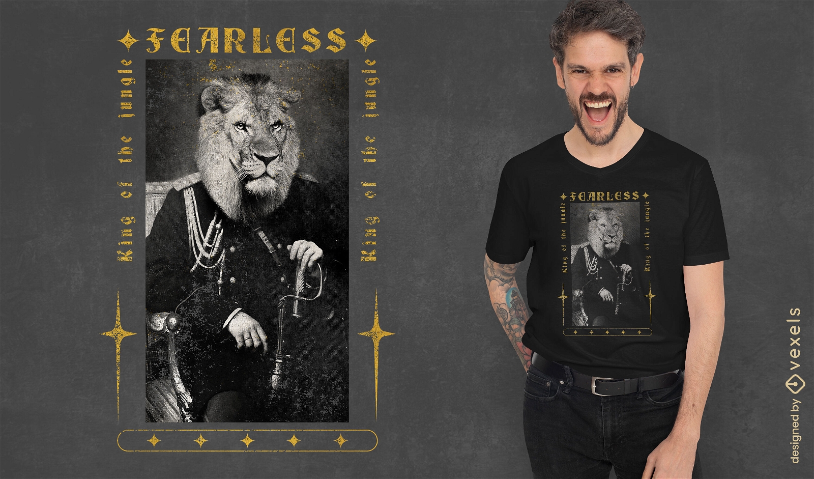 König der Löwen Porträt psd T-Shirt-Design