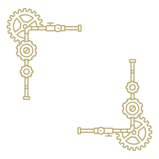Viktorianisches Steampunk-Rahmenmuster PNG-Design