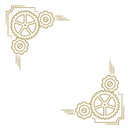 Detalhe da moldura da decoração steampunk Desenho PNG