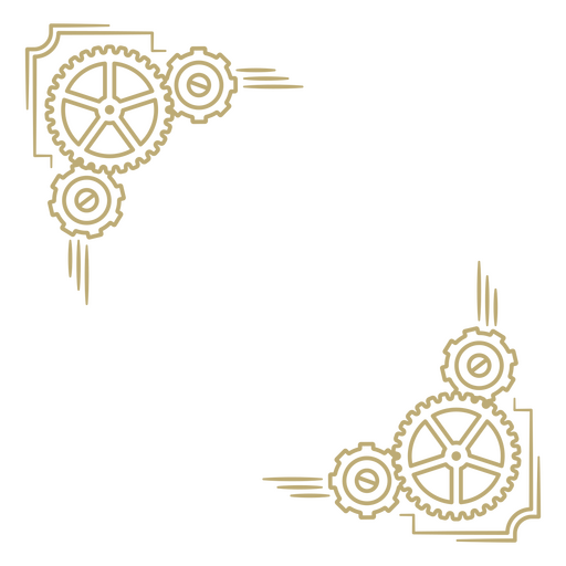 Detalhe da moldura da decoração steampunk Desenho PNG