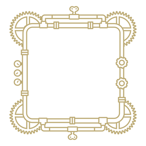 Ideia de moldura de decoração steampunk Desenho PNG