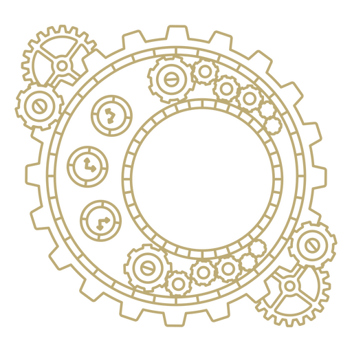 Moldura de estilo de decoração steampunk Desenho PNG