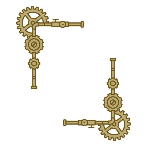 Decoração vitoriana com moldura steampunk Desenho PNG