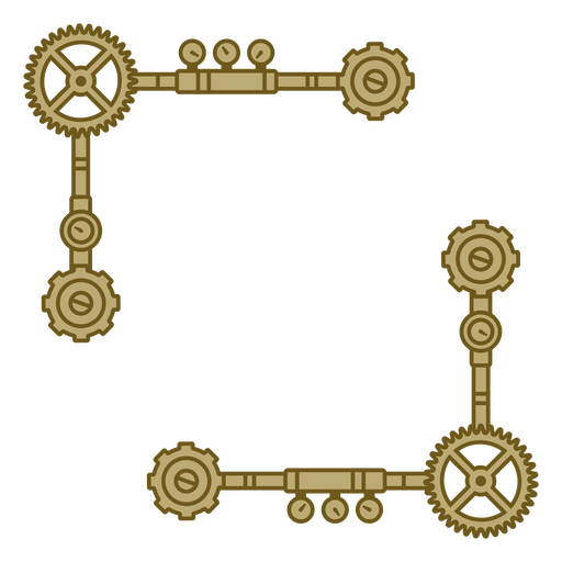 Marco de decoraci?n con tem?tica Steampunk. Diseño PNG