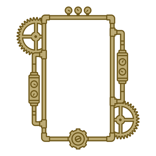 Moldura Steampunk com características clássicas Desenho PNG