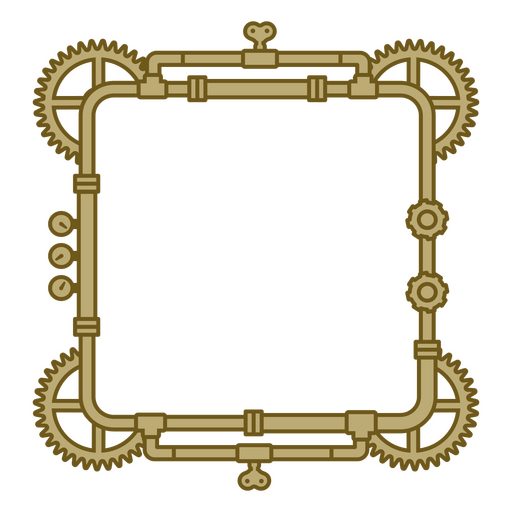 Moldura steampunk incorporando elementos clássicos Desenho PNG