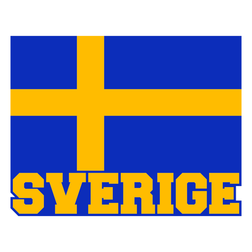 Etiqueta engomada de la bandera del equipo de fútbol de Suecia Diseño PNG