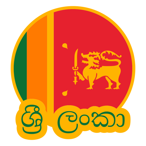 Etiqueta engomada de la bandera del equipo de f?tbol de Sri Lanka Diseño PNG