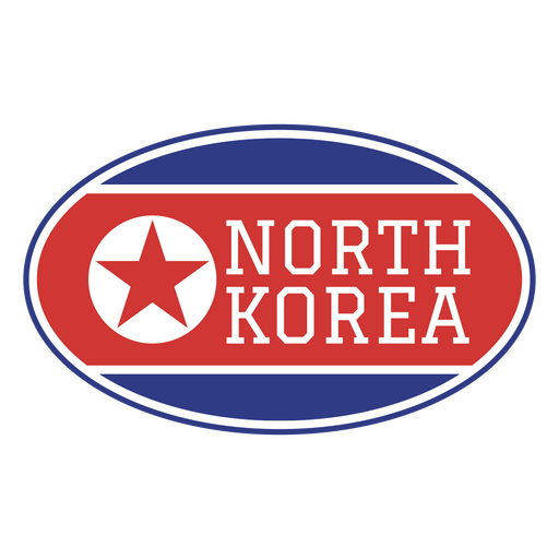 Etiqueta engomada de la bandera del equipo de f?tbol de Corea del Norte Diseño PNG