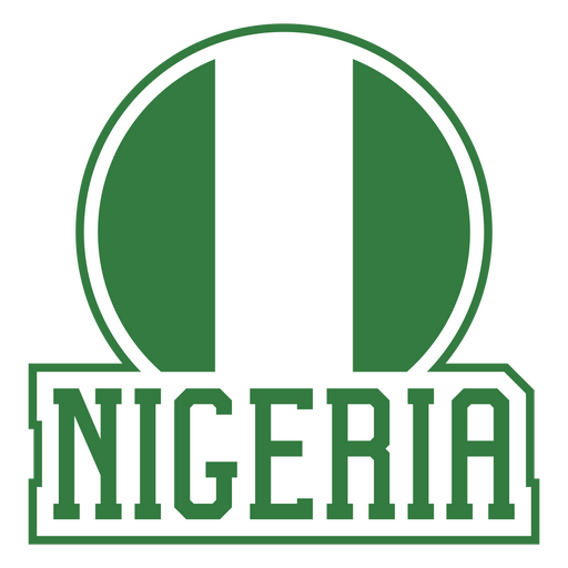 Etiqueta engomada de la bandera del equipo de f?tbol de Nigeria Diseño PNG