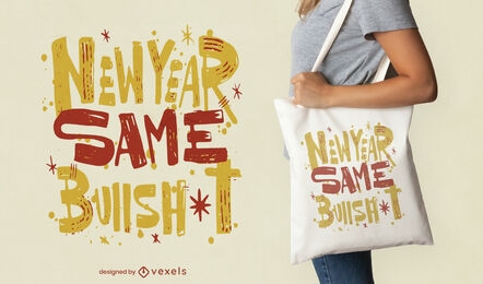 Anti new year lettering tote bag design