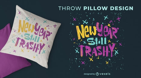 Anti new year celebration throw pillow design