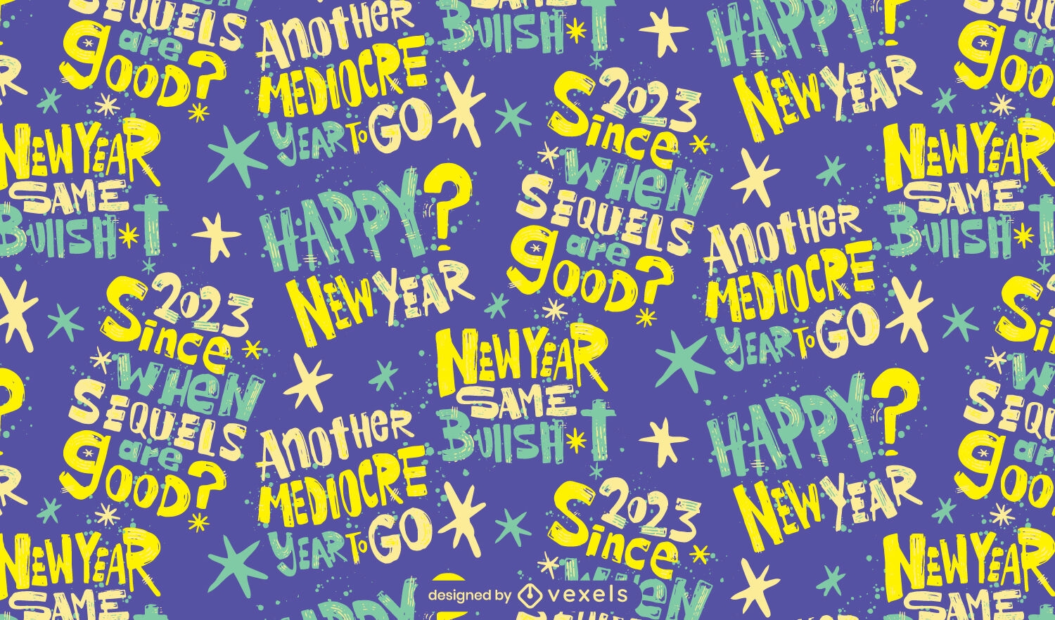 Mediocre year holiday pattern design