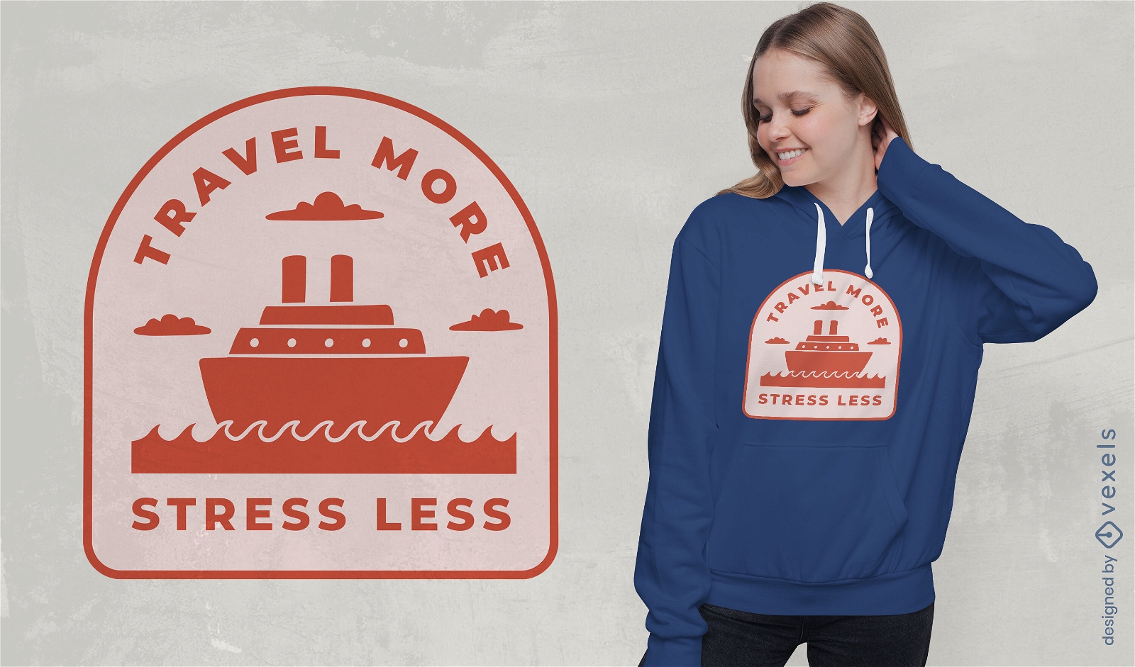 Diseño de camiseta de vida de viaje de barco en el océano.