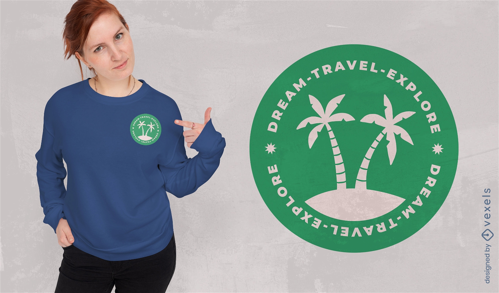 Diseño de camiseta de viaje de palmeras tropicales.
