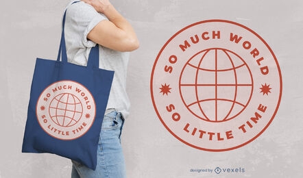 Travel around the world tote bag design