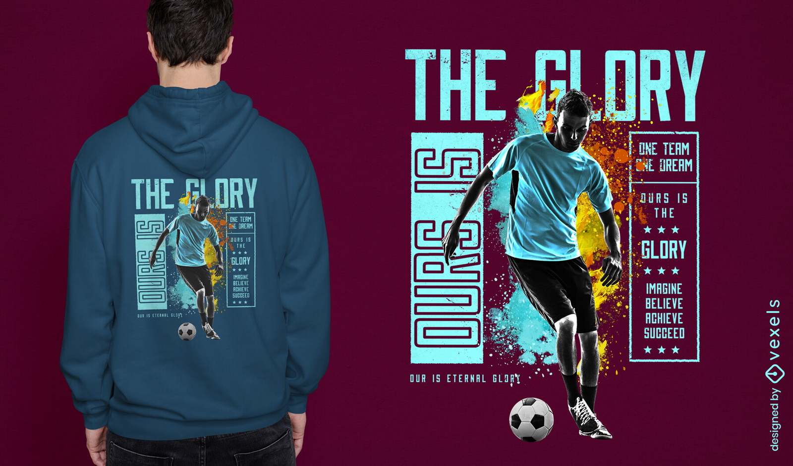 Fußballspieler psd T-Shirt-Design