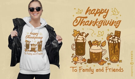 Thanksgiving coffee drinks t-shirt design