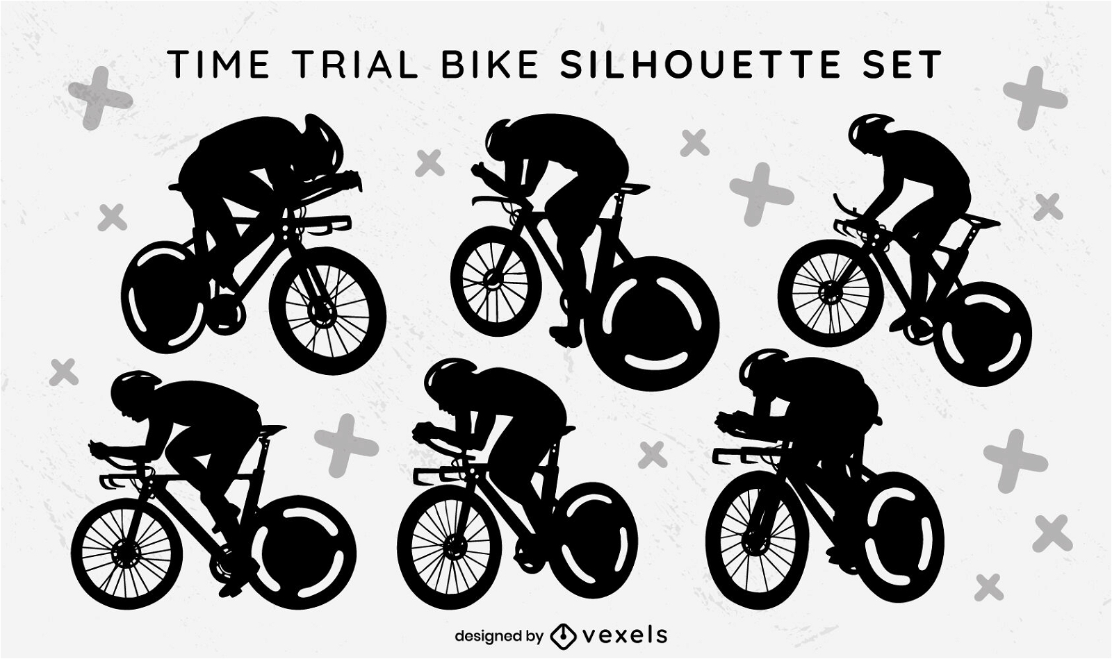 Time trial cycling silhouette set