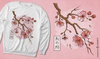 Sakura Blossom Tree Japanese T shirt Design Vector Download