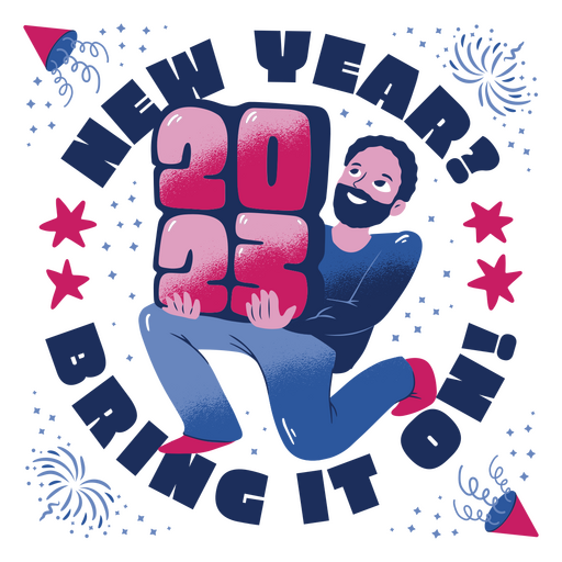 2023 new year flat quote PNG Design