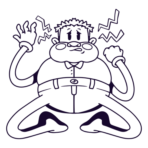 Desenho retr? de acidente vascular cerebral cheio de homem estressado Desenho PNG