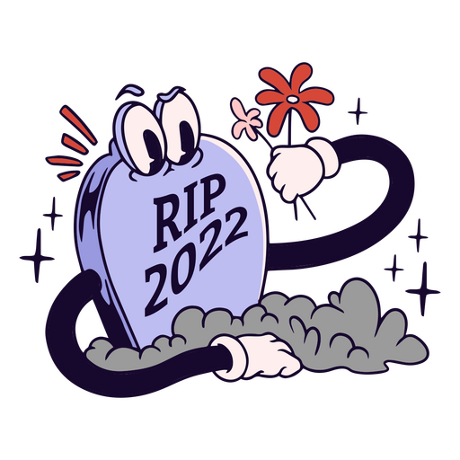 Rip 2022 cartoon retrô ano novo Desenho PNG