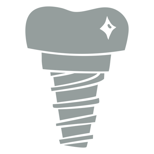 Gray dental implant icon PNG Design