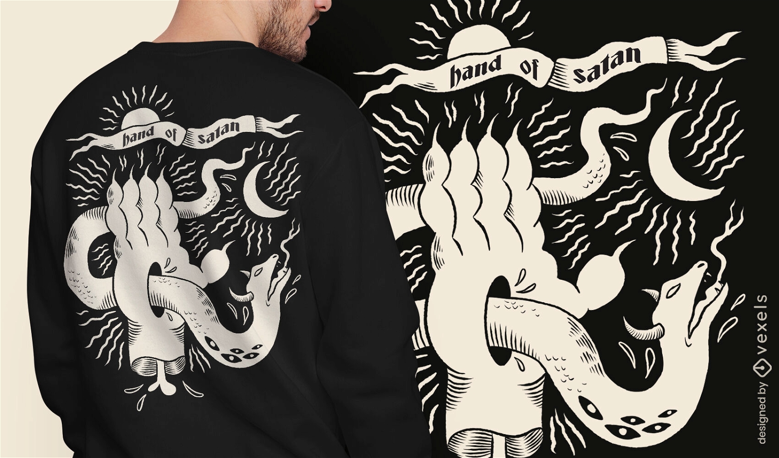 Dunkle Magie mit satanischen Elementen T-Shirt-Design