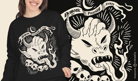 Satanisches Monster dunkles magisches T-Shirt-Design