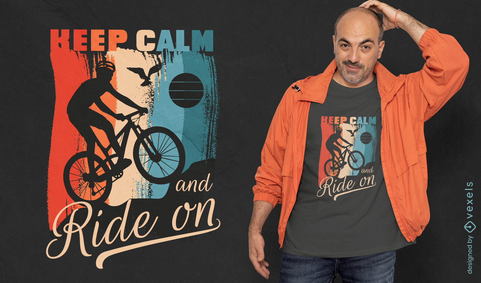 Diseño de camiseta de silueta de persona en bicicleta