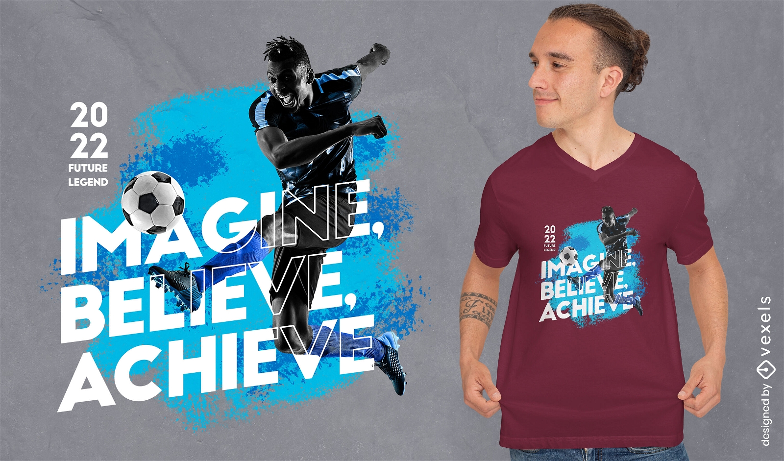 Soccer player quote psd t-shirt design