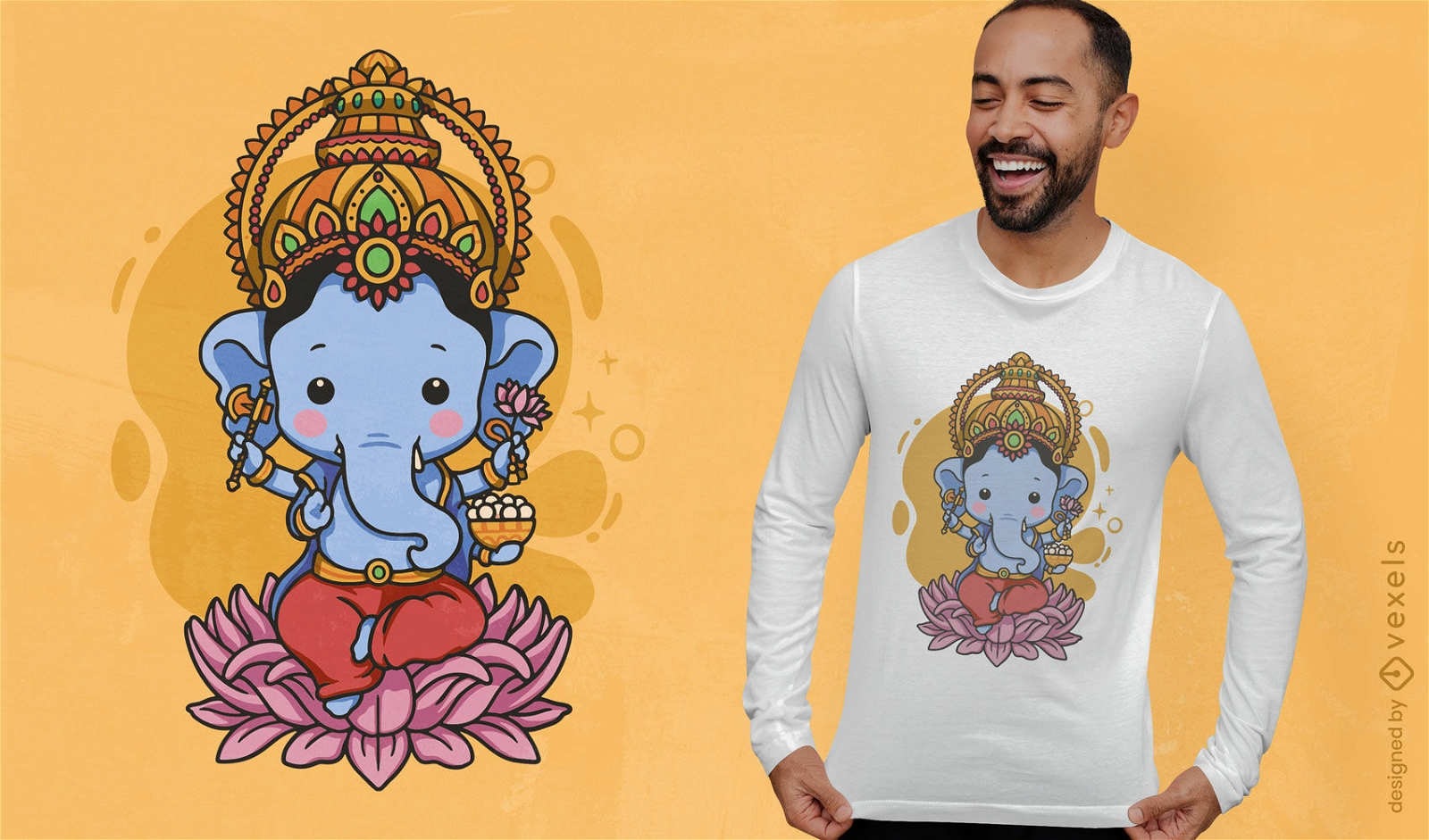 Design de camiseta fofa de Lord Ganesh