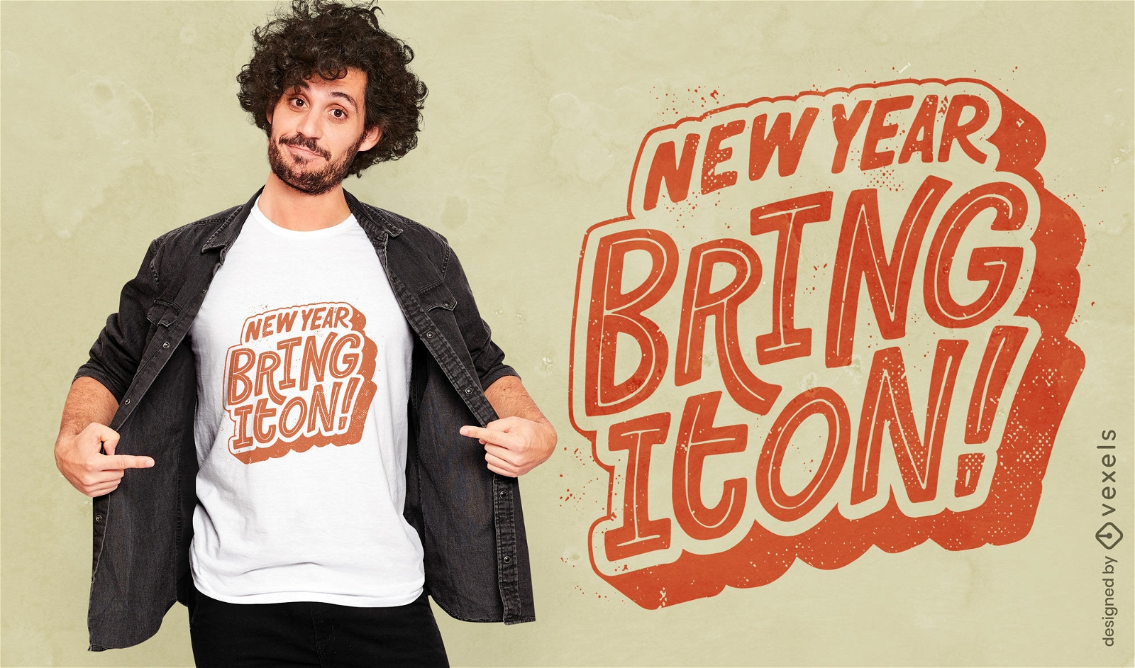 New year holiday bring it on t-shirt design
