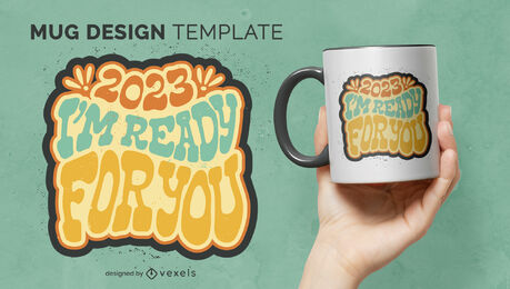 New Year lettering mug design
