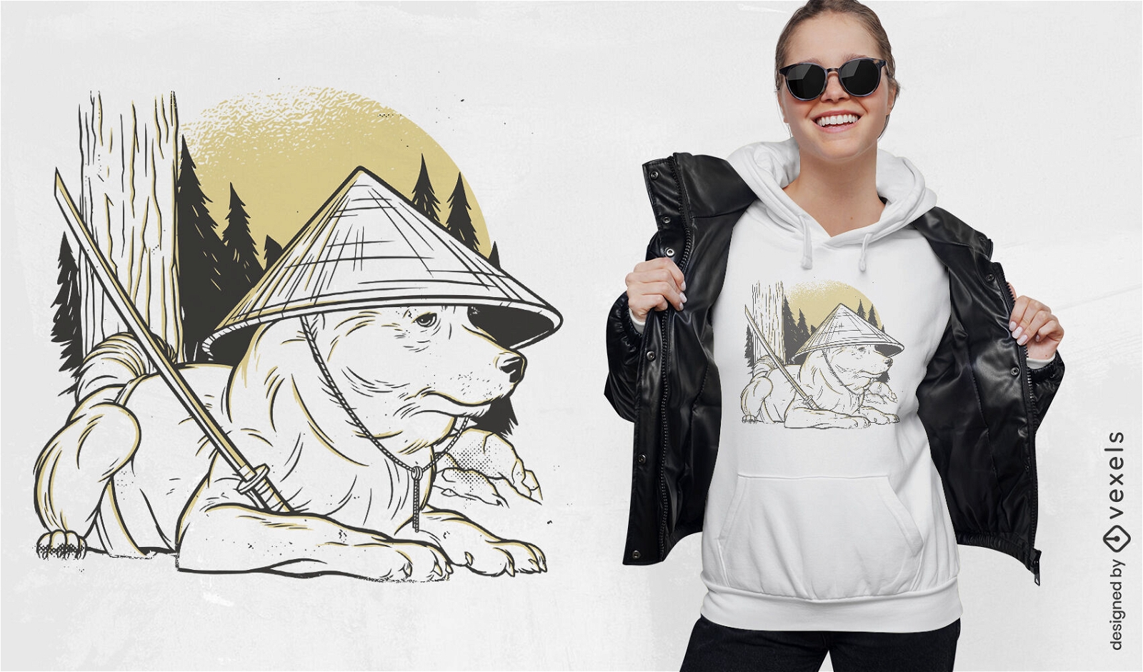 Shiba inu dog with hat t-shirt design