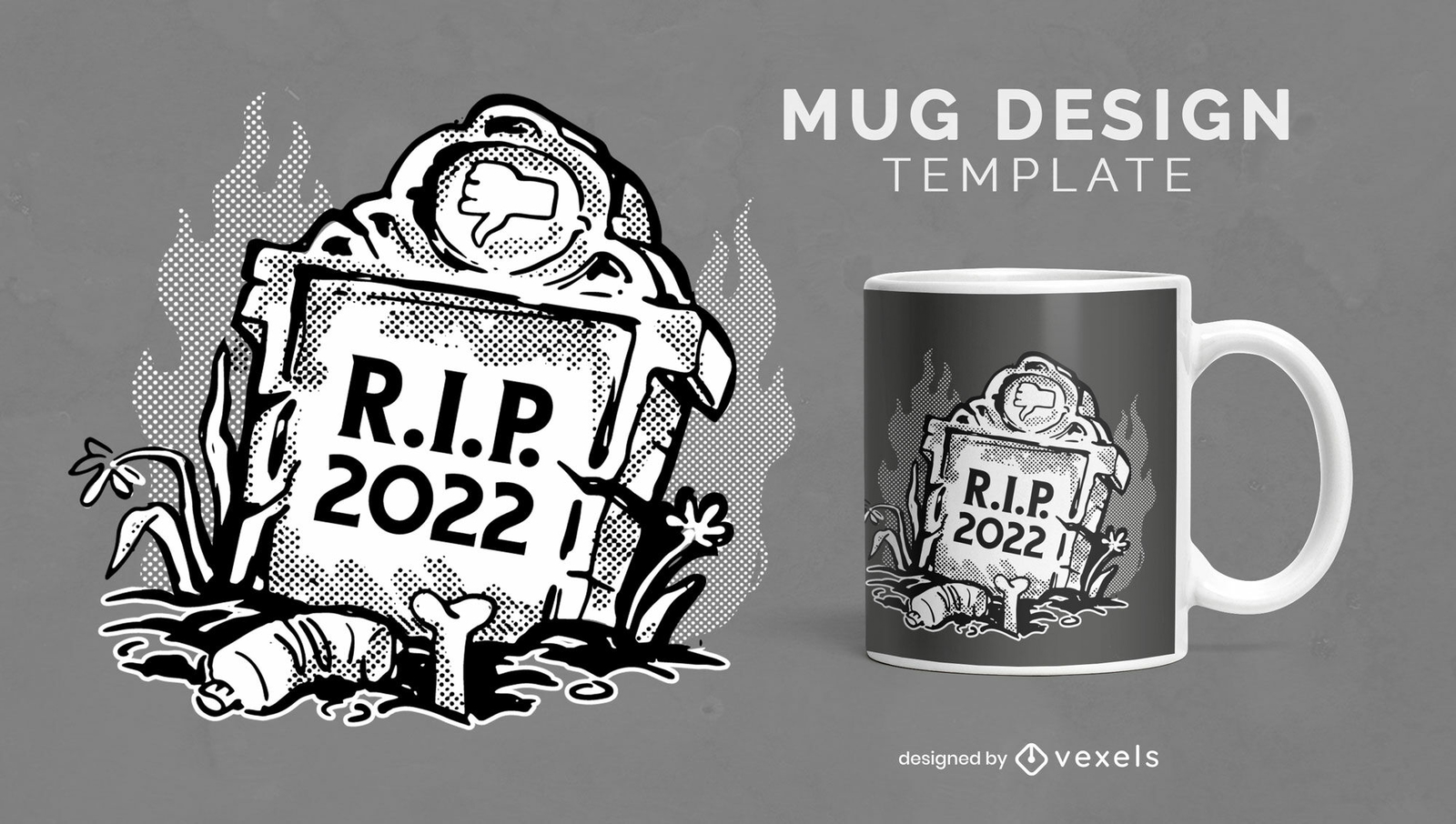 Diseño de taza RIP 2022